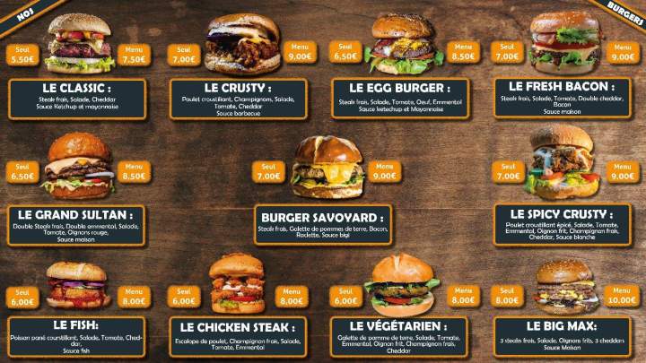 Carte menu Saint-Gaudens